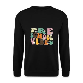 Preschool Vibes Cute Retro Back to School, Boys, - Unisex Sweatshirt - black - Front - Alina (178cm) & Michal (187cm)