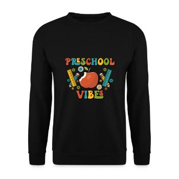 Preschool Vibes Cute Retro Back to School, Boys, - Unisex Sweatshirt - black - Front - Alina (178cm) & Michal (187cm)