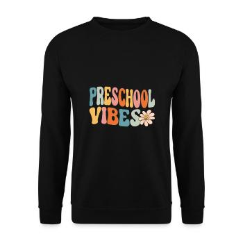 Preschool Vibes Cute Retro Back to School, Boys, - Unisex Sweatshirt - black - Front - Alina (178cm) & Michal (187cm)