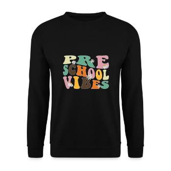 Preschool Vibes Cute Retro Back to School, Boys, - Unisex Sweatshirt - black - Front - Alina (178cm) & Michal (187cm)