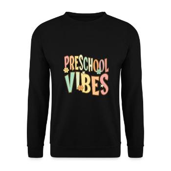 Preschool Vibes Cute Retro Back to School, Boys, - Unisex Sweatshirt - black - Front - Alina (178cm) & Michal (187cm)
