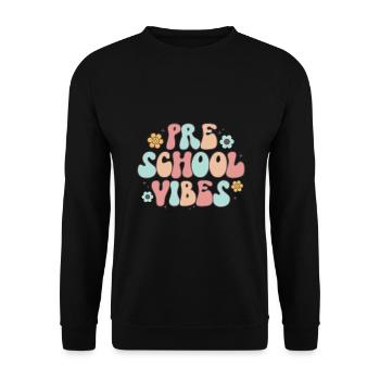 Preschool Vibes Cute Retro Back to School, Boys, - Unisex Sweatshirt - black - Front - Alina (178cm) & Michal (187cm)