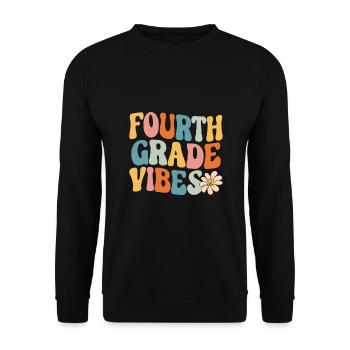 Fourth Grade Vibes - 4th Grade Team Retro 1st Day - Unisex Sweatshirt - black - Front - Alina (178cm) & Michal (187cm)
