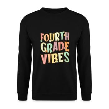 Fourth Grade Vibes - 4th Grade Team Retro 1st Day - Unisex Sweatshirt - black - Front - Alina (178cm) & Michal (187cm)