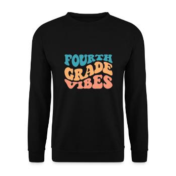 Fourth Grade Vibes - 4th Grade Team Retro 1st Day - Unisex Sweatshirt - black - Front - Alina (178cm) & Michal (187cm)