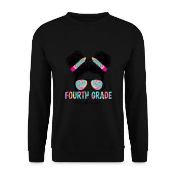Fourth Grade Vibes - 4th Grade Team Retro 1st Day - Unisex Sweatshirt - black - Front - Alina (178cm) & Michal (187cm)