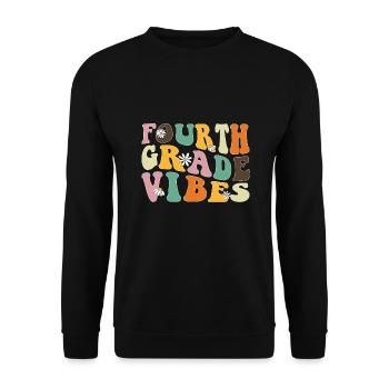 Fourth Grade Vibes - 4th Grade Team Retro 1st Day - Unisex Sweatshirt - black - Front - Alina (178cm) & Michal (187cm)