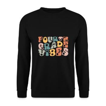 Fourth Grade Vibes - 4th Grade Team Retro 1st Day - Unisex Sweatshirt - black - Front - Alina (178cm) & Michal (187cm)