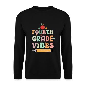 Fourth Grade Vibes - 4th Grade Team Retro 1st Day - Unisex Sweatshirt - black - Front - Alina (178cm) & Michal (187cm)