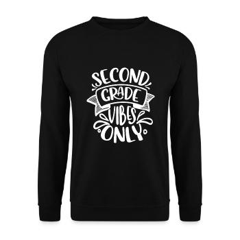 Back To School Second Grade Vibes Retro Teacher - Unisex Sweatshirt - black - Front - Alina (178cm) & Michal (187cm)