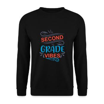 Back To School Second Grade Vibes Retro Teacher - Unisex Sweatshirt - black - Front - Alina (178cm) & Michal (187cm)