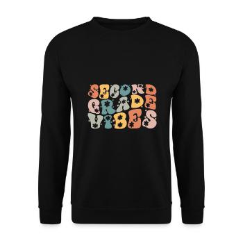 Back To School Second Grade Vibes Retro Teacher - Unisex Sweatshirt - black - Front - Alina (178cm) & Michal (187cm)