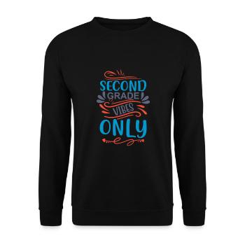 Back To School Second Grade Vibes Retro Teacher - Unisex Sweatshirt - black - Front - Alina (178cm) & Michal (187cm)