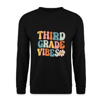 Third Grade Vibes - 3rd Grade Team Retro 1st Day - Unisex Sweatshirt - black - Front - Alina (178cm) & Michal (187cm)