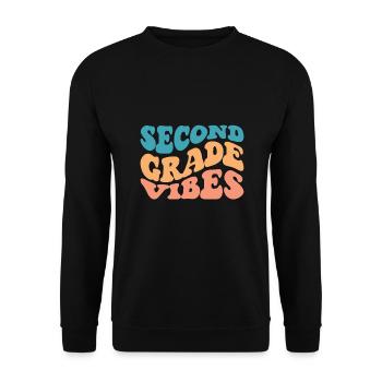 Back To School Second Grade Vibes Retro Teacher - Unisex Sweatshirt - black - Front - Alina (178cm) & Michal (187cm)