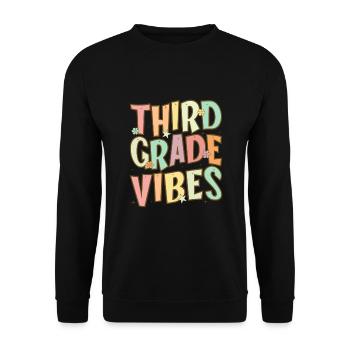 Third Grade Vibes - 3rd Grade Team Retro 1st Day - Unisex Sweatshirt - black - Front - Alina (178cm) & Michal (187cm)