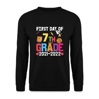 Premier jour de 7e année 2022 Retro Groovy Femmes - Sweat-shirt Unisexe - noir - Devant - Alina (178cm) & Michal (187cm)