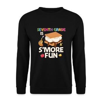 7. Klasse ist S'more Spaß Retro Groovy Frauen glücklich - Unisex Pullover - Schwarz - Vorne - Alina (178cm) & Michal (187cm)