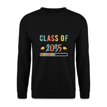 Classe de 2035 Premier jour d’école Grandir avec moi - Sweat-shirt Unisexe - noir - Devant - Alina (178cm) & Michal (187cm)