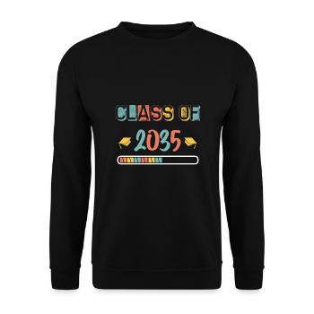 Classe de 2035 Premier jour d’école Grandir avec moi - Sweat-shirt Unisexe - noir - Devant - Alina (178cm) & Michal (187cm)