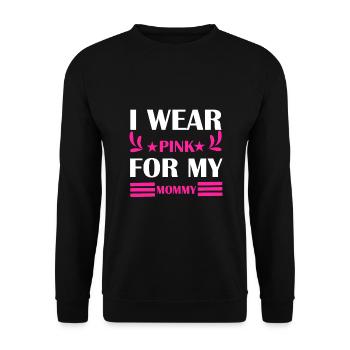 SENSIBILISATION AU CANCER DU SEIN JE PORTE DU ROSE POUR MA MAMAN - Sweat-shirt Unisexe - noir - Devant - Alina (178cm) & Michal (187cm)