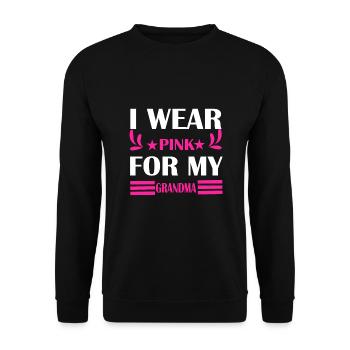 SENSIBILISATION AU CANCER DU SEIN JE PORTE DU ROSE POUR MA GRAND-MÈRE - Sweat-shirt Unisexe - noir - Devant - Alina (178cm) & Michal (187cm)