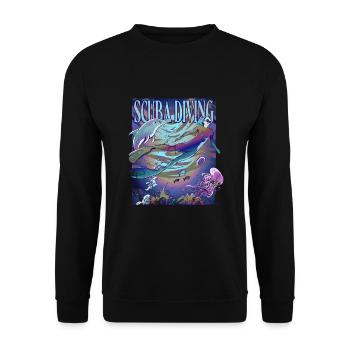 Apnea Diver Apnéiste Scuba Diver - Sweat-shirt Unisexe - noir - Devant - Alina (178cm) & Michal (187cm)