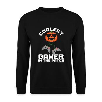 Kids Halloween Coolest Gamer In The Patch Boys - Unisex Sweatshirt - black - Front - Alina (178cm) & Michal (187cm)