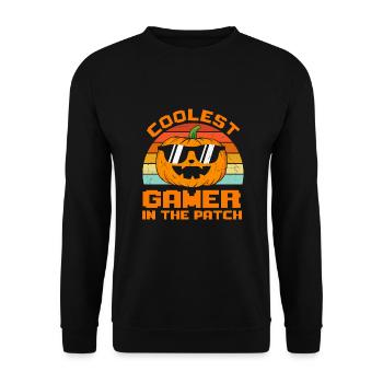 Kids Halloween Coolest Gamer In The Patch Boys - Unisex Sweatshirt - black - Front - Alina (178cm) & Michal (187cm)
