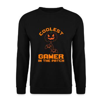 Kids Halloween Coolest Gamer In The Patch Boys - Unisex Sweatshirt - black - Front - Alina (178cm) & Michal (187cm)