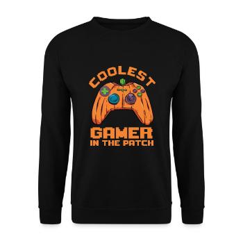 Kids Halloween Coolest Gamer In The Patch Boys - Unisex Sweatshirt - black - Front - Alina (178cm) & Michal (187cm)