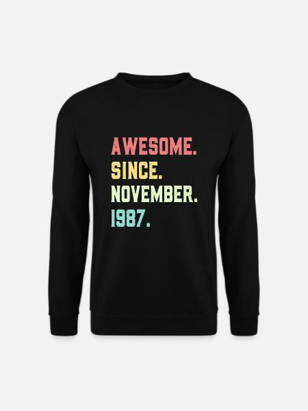 Awesome Since November 1987 - Unisex Sweatshirt - black