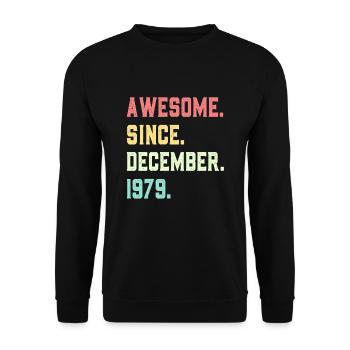 Großartig seit Dezember 1979 - Unisex Pullover - Schwarz - Vorne - Alina (178cm) & Michal (187cm)