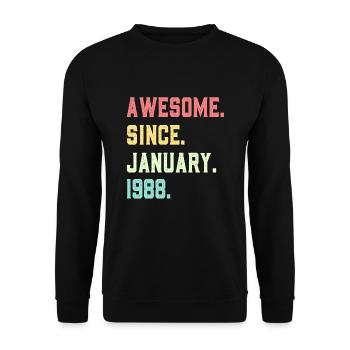 Großartig seit Januar 1988 - Unisex Pullover - Schwarz - Vorne - Alina (178cm) & Michal (187cm)