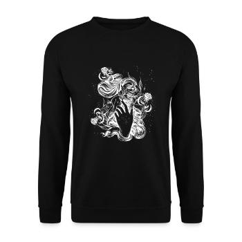 Occult Goth Gothic Punk Grunge - Unisex Sweatshirt - black - Front - Alina (178cm) & Michal (187cm)