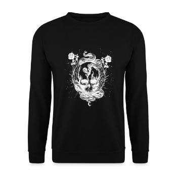 Occult Goth Gothic Punk Grunge - Unisex Sweatshirt - black - Front - Alina (178cm) & Michal (187cm)