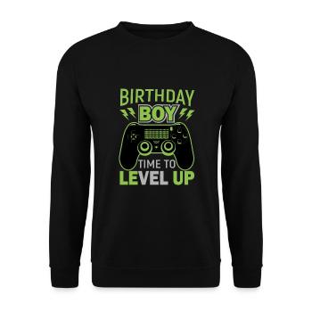 Geburtstagskind Zeit, um Videospiel Geburtstag zu verbessern - Unisex Pullover - Schwarz - Vorne - Alina (178cm) & Michal (187cm)