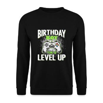 Geburtstagskind Zeit, um Videospiel Geburtstag zu verbessern - Unisex Pullover - Schwarz - Vorne - Alina (178cm) & Michal (187cm)