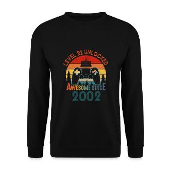 Niveau 21 Débloqué Génial Depuis 2002 Joueur drôle - Sweat-shirt Unisexe - noir - Devant - Alina (178cm) & Michal (187cm)