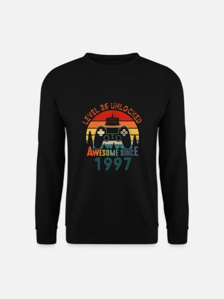 Level 26 Unlocked Awesome Since 1997 Funny Gamer - Unisex Sweatshirt - black