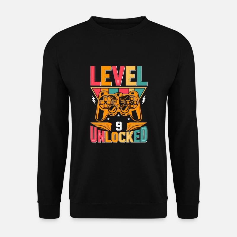 Level 9 Freigeschaltet Awesome seit 2014 Funny Gamer - Unisex Pullover - Schwarz