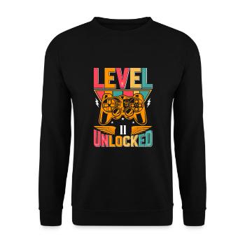 Level 11 Unlocked Awesome Since 2012 Funny Gamer - Unisex Sweatshirt - black - Front - Alina (178cm) & Michal (187cm)