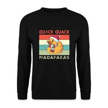 Funny Duck Sayings Rubber Duck Quack Quack Ducks - Unisex Sweatshirt - black - Front - Alina (178cm) & Michal (187cm)