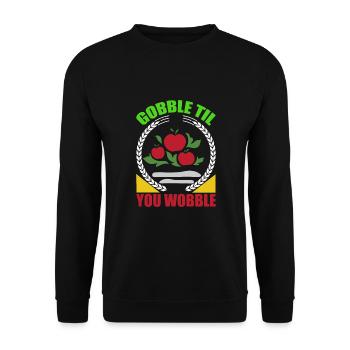 Gobble Til You Wobble Shirt Baby Outfit Toddler - Unisex Sweatshirt - black - Front - Alina (178cm) & Michal (187cm)