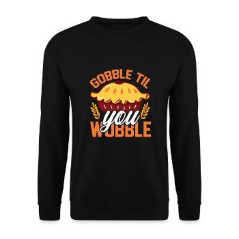 Gobble Til You Wobble Shirt Baby Outfit Toddler - Sweat-shirt Unisexe - noir - Devant - Alina (178cm) & Michal (187cm)