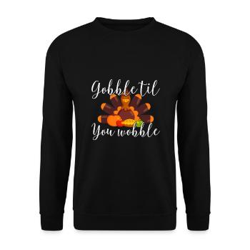 Gobble Til You Wobble Shirt Baby Outfit Toddler - Sweat-shirt Unisexe - noir - Devant - Alina (178cm) & Michal (187cm)