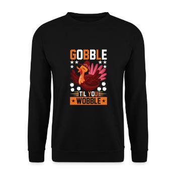 Gobble Til You Wobble Shirt Baby Outfit Toddler - Sweat-shirt Unisexe - noir - Devant - Alina (178cm) & Michal (187cm)