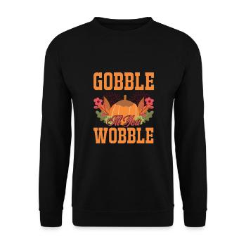 Gobble Til You Wobble Shirt Baby Outfit Toddler - Sweat-shirt Unisexe - noir - Devant - Alina (178cm) & Michal (187cm)