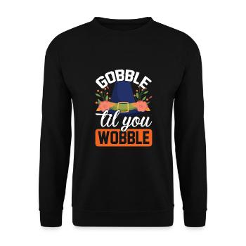 Gobble Til You Wobble Shirt Baby Outfit Toddler - Sweat-shirt Unisexe - noir - Devant - Alina (178cm) & Michal (187cm)