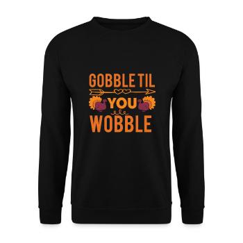 Gobble Til You Wobble Shirt Baby Outfit Toddler - Sweat-shirt Unisexe - noir - Devant - Alina (178cm) & Michal (187cm)